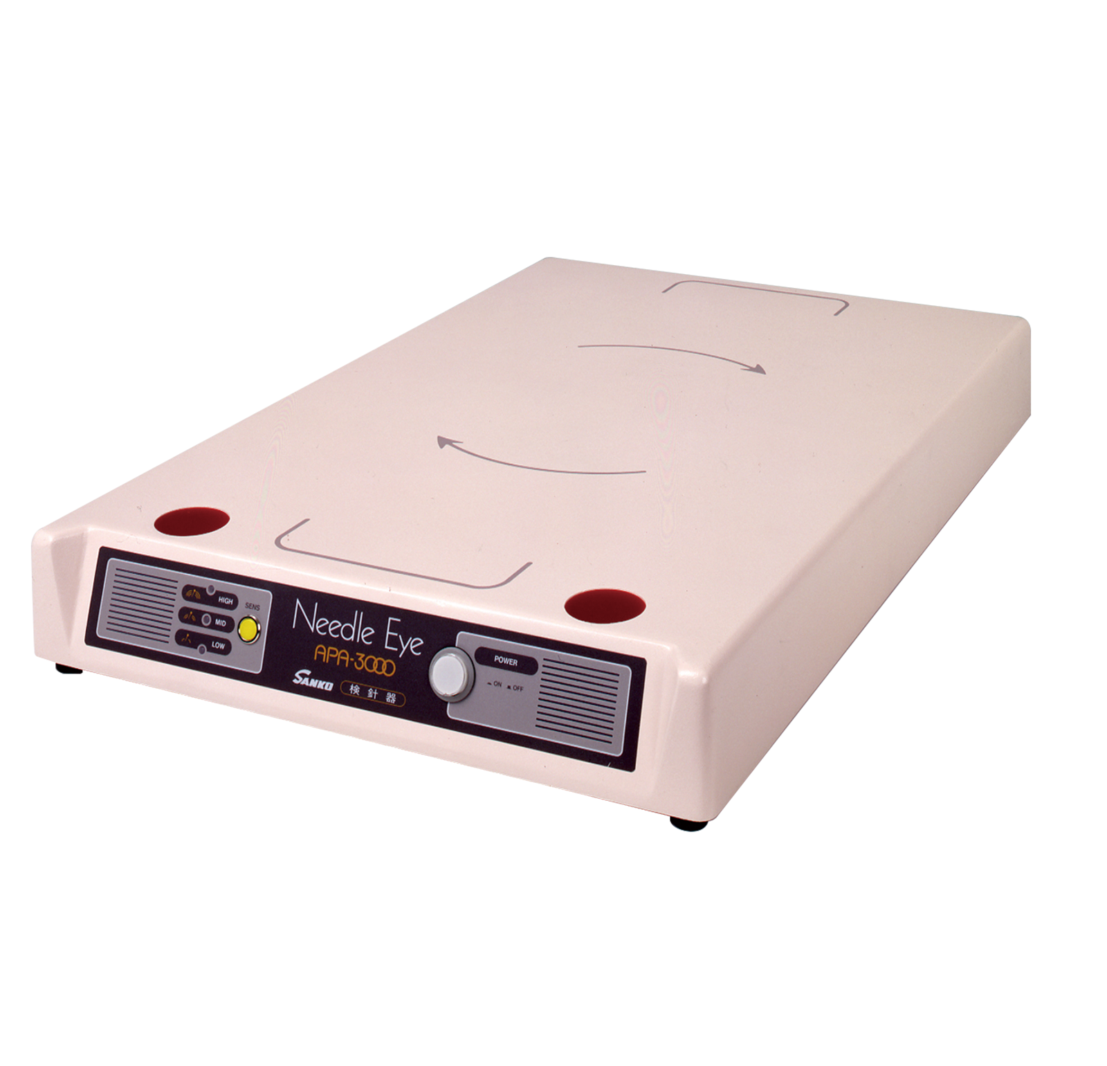 日本三高進口APA-3000臺式檢針機配備SAS電路，用于服裝產(chǎn)品的余針檢測