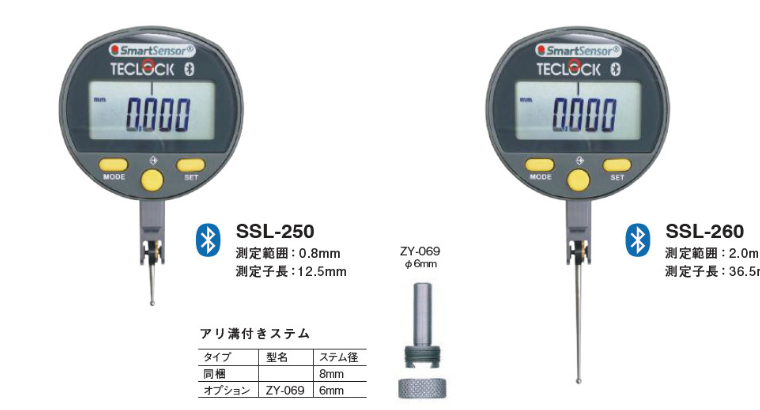 日本tecloc藍(lán)牙無(wú)線傳輸杠桿千分表SSL-250數(shù)顯杠桿表SSL-260 350